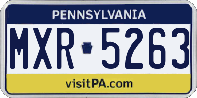 PA license plate MXR5263