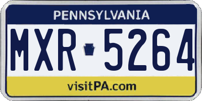 PA license plate MXR5264