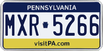 PA license plate MXR5266