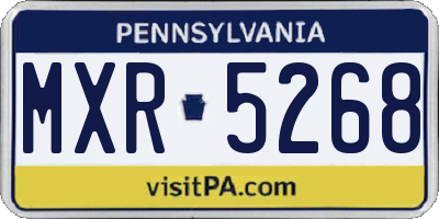 PA license plate MXR5268