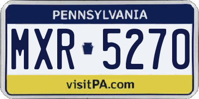 PA license plate MXR5270