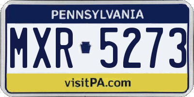 PA license plate MXR5273