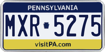 PA license plate MXR5275