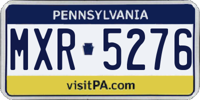 PA license plate MXR5276