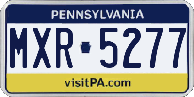 PA license plate MXR5277