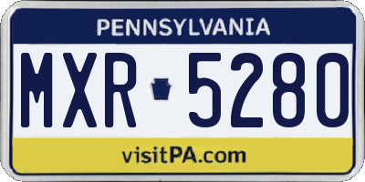 PA license plate MXR5280