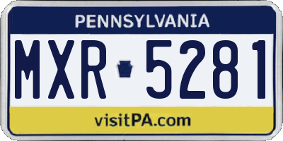 PA license plate MXR5281