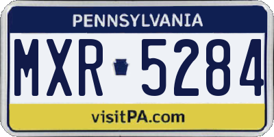 PA license plate MXR5284
