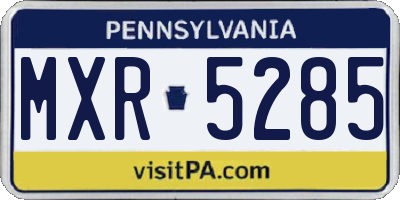 PA license plate MXR5285