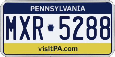 PA license plate MXR5288
