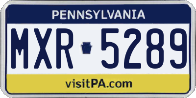 PA license plate MXR5289