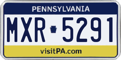 PA license plate MXR5291