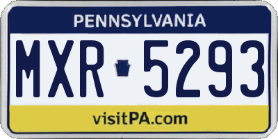 PA license plate MXR5293