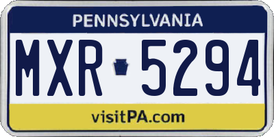 PA license plate MXR5294