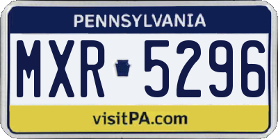 PA license plate MXR5296