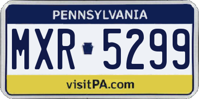 PA license plate MXR5299