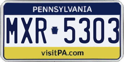 PA license plate MXR5303
