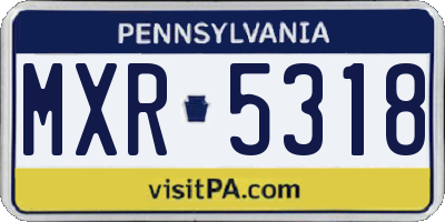 PA license plate MXR5318