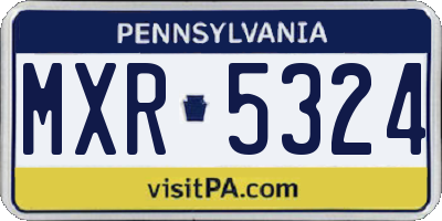 PA license plate MXR5324