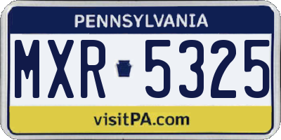 PA license plate MXR5325