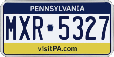 PA license plate MXR5327