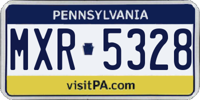 PA license plate MXR5328