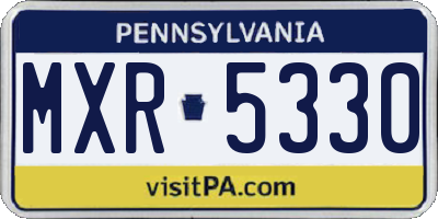 PA license plate MXR5330