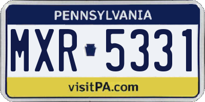 PA license plate MXR5331