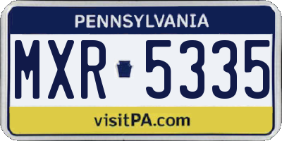 PA license plate MXR5335