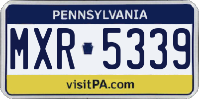 PA license plate MXR5339