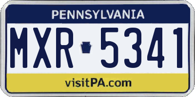 PA license plate MXR5341