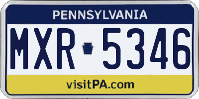 PA license plate MXR5346