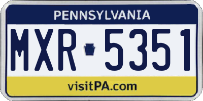 PA license plate MXR5351