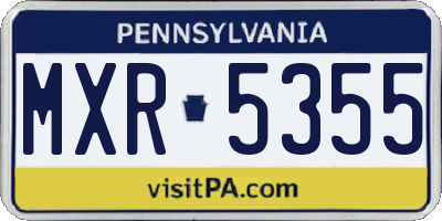PA license plate MXR5355