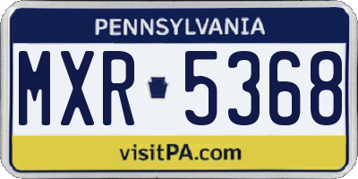 PA license plate MXR5368