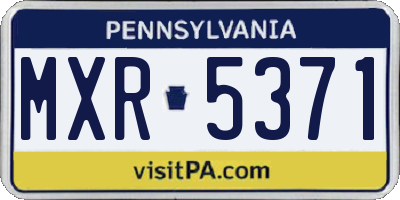 PA license plate MXR5371
