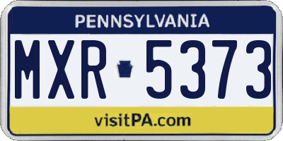 PA license plate MXR5373