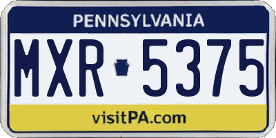 PA license plate MXR5375