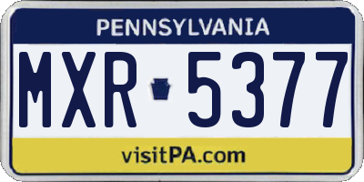 PA license plate MXR5377