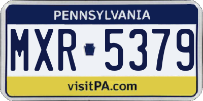 PA license plate MXR5379