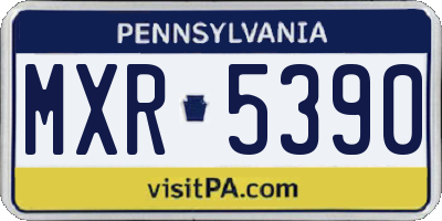 PA license plate MXR5390