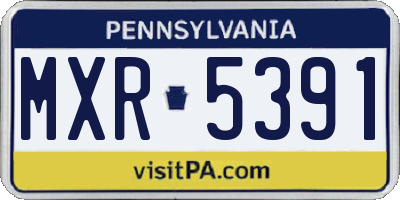 PA license plate MXR5391