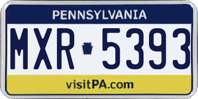 PA license plate MXR5393