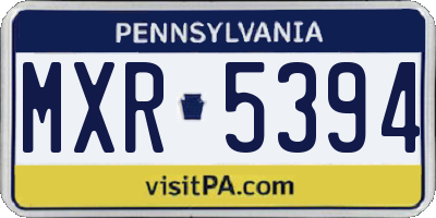 PA license plate MXR5394