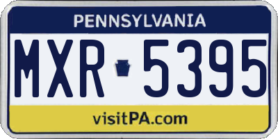 PA license plate MXR5395