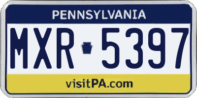 PA license plate MXR5397