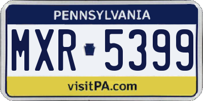 PA license plate MXR5399