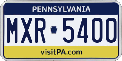 PA license plate MXR5400
