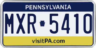PA license plate MXR5410