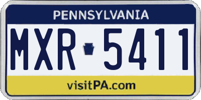 PA license plate MXR5411